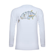 Qassar UPF50+ High Performance Full Sleeve Shirt - Golden Trevally White