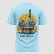 Qassar Half Sleeve Cotton T-Shirt - Oil Rig Blue