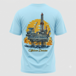 Qassar Half Sleeve Cotton T-Shirt - Oil Rig Blue