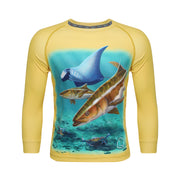 Qassar UPF50+ High Performance Full Sleeve Shirt - Cobia Ray Fish