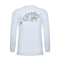 Qassar UPF50+ High Performance Full Sleeve Shirt - Golden Trevally White