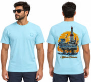 Qassar Half Sleeve Cotton T-Shirt - Oil Rig Blue