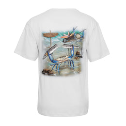 Qassar Half Sleeve Cotton T-Shirt - Crab White