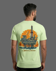 Qassar Half Sleeve Cotton T-Shirt - Oil Rig Pistachio