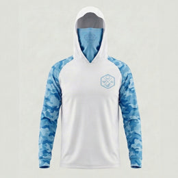 Qassar Performance Masked Hoodie - Camo Blue