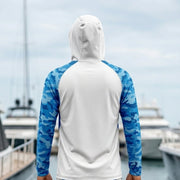 Qassar Performance Masked Hoodie - Camo Blue