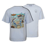 Qassar Half Sleeve Cotton T-Shirt - Crab Blue